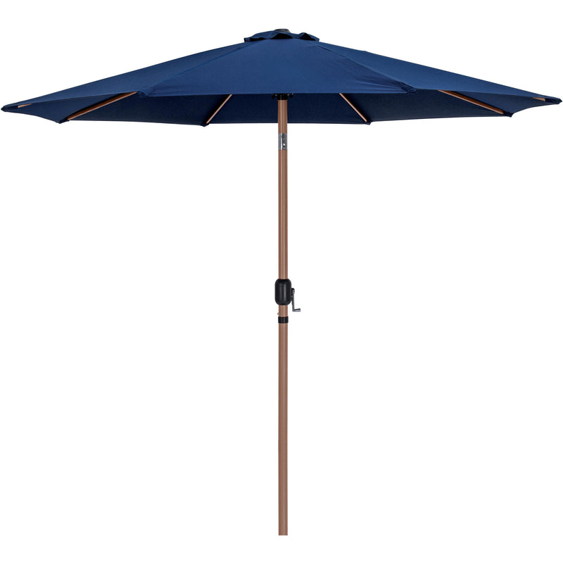 Meridian Fiji Navy Fabric / Matte White Aluminum Patio Umbrella with Base Sets IMAGE 3