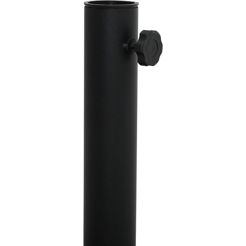 Meridian Fiji White Fabric / Matte Black Aluminum Patio Umbrella with Base Sets IMAGE 12