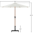 Meridian Fiji White Fabric / Matte Black Aluminum Patio Umbrella with Base Sets IMAGE 19