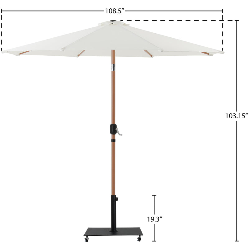 Meridian Fiji White Fabric / Matte Black Aluminum Patio Umbrella with Base Sets IMAGE 19