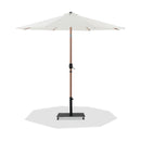 Meridian Fiji White Fabric / Matte Black Aluminum Patio Umbrella with Base Sets IMAGE 1