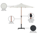 Meridian Fiji White Fabric / Matte Black Aluminum Patio Umbrella with Base Sets IMAGE 20