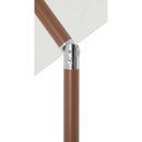 Meridian Fiji White Fabric / Teak Aluminum Patio Umbrella with Base Sets IMAGE 16