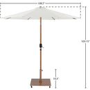 Meridian Fiji White Fabric / Teak Aluminum Patio Umbrella with Base Sets IMAGE 19