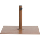 Meridian Fiji White Fabric / Teak Aluminum Patio Umbrella with Base Sets IMAGE 9