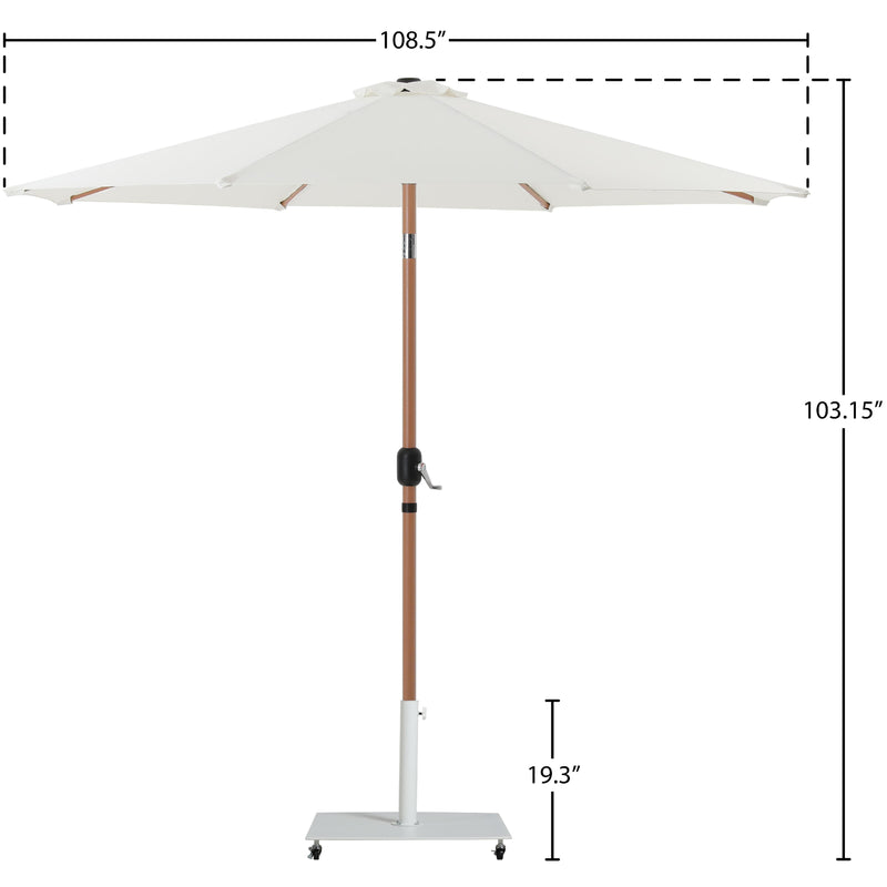 Meridian Fiji White Fabric / Matte White Aluminum Patio Umbrella with Base Sets IMAGE 19