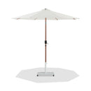 Meridian Fiji White Fabric / Matte White Aluminum Patio Umbrella with Base Sets IMAGE 1