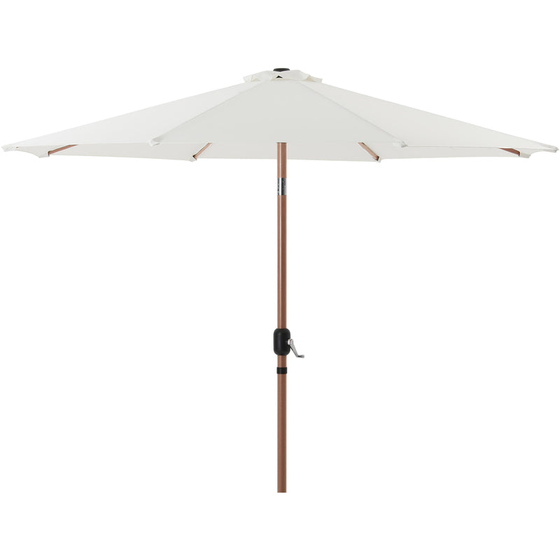 Meridian Fiji White Fabric / Matte White Aluminum Patio Umbrella with Base Sets IMAGE 3