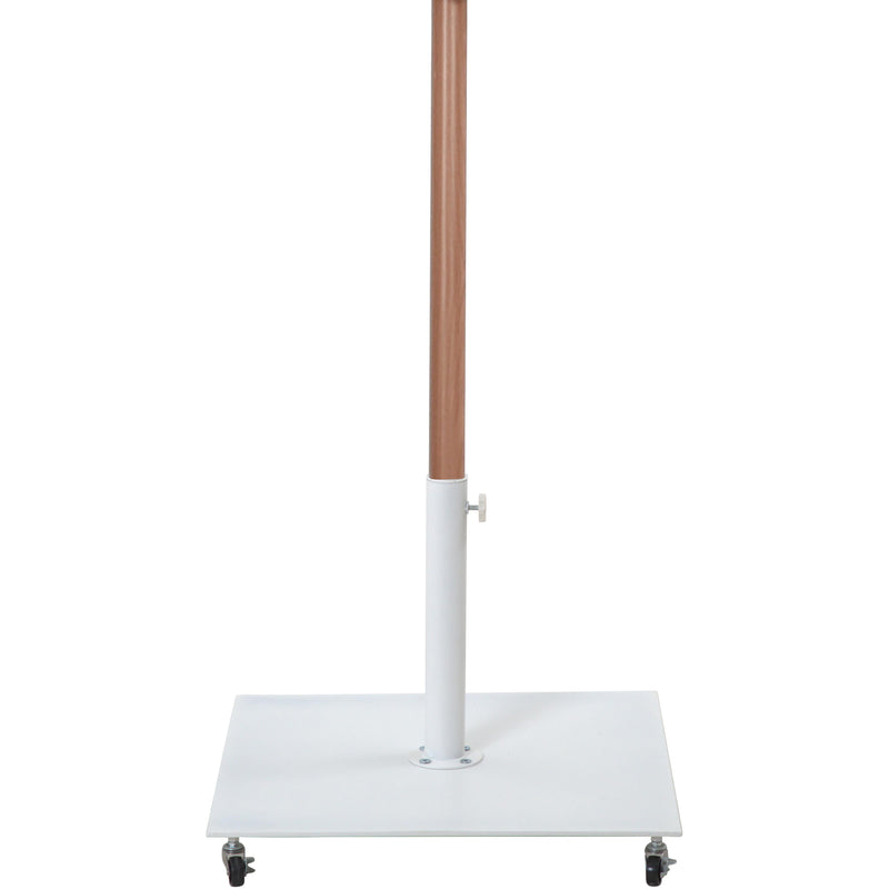 Meridian Fiji White Fabric / Matte White Aluminum Patio Umbrella with Base Sets IMAGE 4