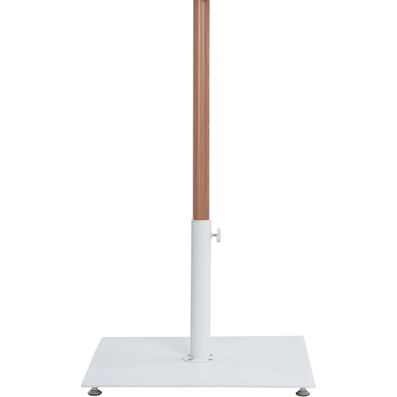 Meridian Fiji White Fabric / Matte White Aluminum Patio Umbrella with Base Sets IMAGE 5