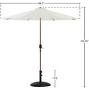 Meridian Fiji White Fabric / Matte Black Aluminum Patio Umbrella with Base Sets IMAGE 16