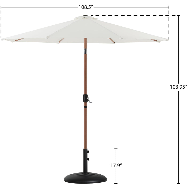 Meridian Fiji White Fabric / Matte Black Aluminum Patio Umbrella with Base Sets IMAGE 16