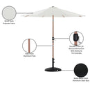 Meridian Fiji White Fabric / Matte Black Aluminum Patio Umbrella with Base Sets IMAGE 17