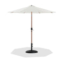 Meridian Fiji White Fabric / Matte Black Aluminum Patio Umbrella with Base Sets IMAGE 1
