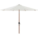 Meridian Fiji White Fabric / Matte Black Aluminum Patio Umbrella with Base Sets IMAGE 3