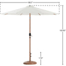 Meridian Fiji White Fabric / Teak Aluminum Patio Umbrella with Base Sets IMAGE 16