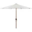 Meridian Fiji White Fabric / Teak Aluminum Patio Umbrella with Base Sets IMAGE 3
