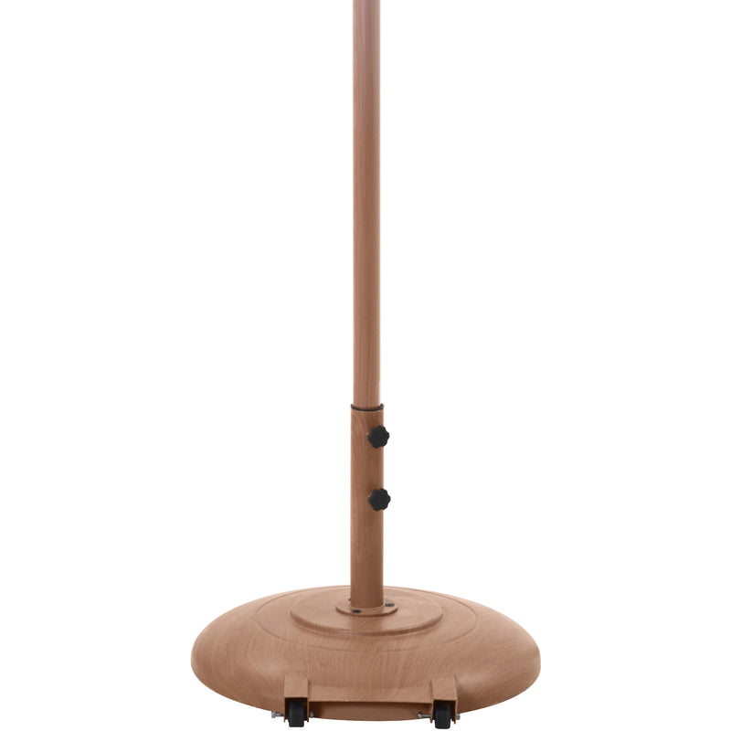 Meridian Fiji White Fabric / Teak Aluminum Patio Umbrella with Base Sets IMAGE 5