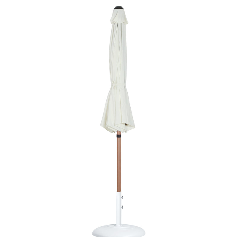 Meridian Fiji White Fabric / Matte White Aluminum Patio Umbrella with Base Sets IMAGE 11