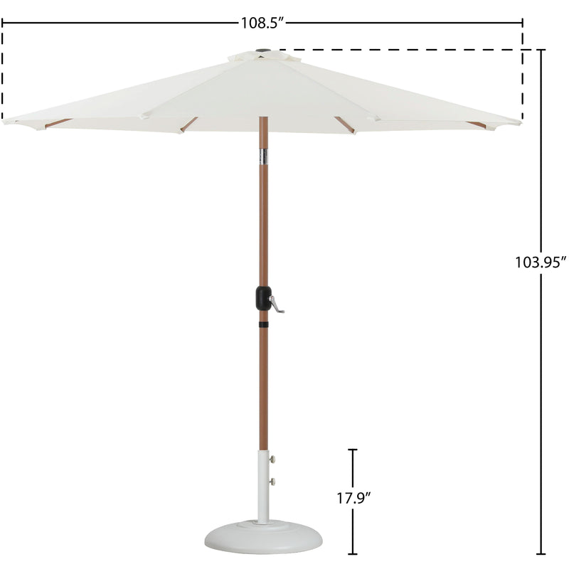 Meridian Fiji White Fabric / Matte White Aluminum Patio Umbrella with Base Sets IMAGE 16