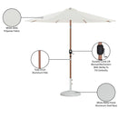 Meridian Fiji White Fabric / Matte White Aluminum Patio Umbrella with Base Sets IMAGE 17