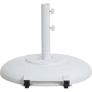 Meridian Fiji White Fabric / Matte White Aluminum Patio Umbrella with Base Sets IMAGE 6