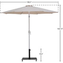 Meridian Fiji Beige Fabric / Matte Black Aluminum Patio Umbrella with Base Sets IMAGE 19