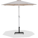 Meridian Fiji Beige Fabric / Matte Black Aluminum Patio Umbrella with Base Sets IMAGE 1