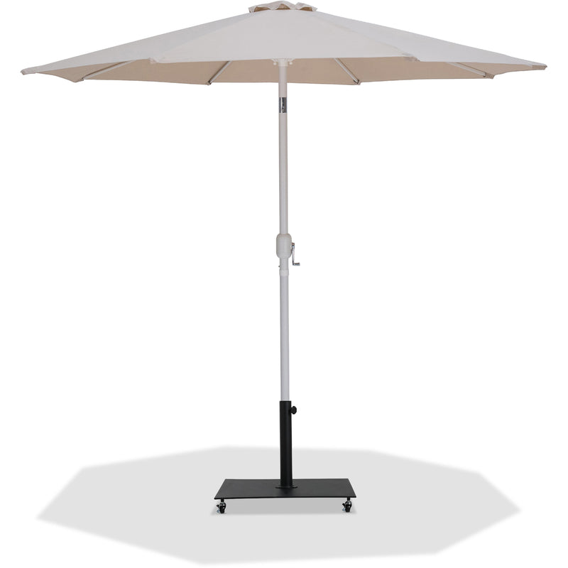 Meridian Fiji Beige Fabric / Matte Black Aluminum Patio Umbrella with Base Sets IMAGE 1