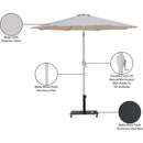 Meridian Fiji Beige Fabric / Matte Black Aluminum Patio Umbrella with Base Sets IMAGE 20