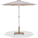Meridian Fiji Beige Fabric / Teak Aluminum Patio Umbrella with Base Sets IMAGE 1