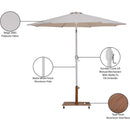 Meridian Fiji Beige Fabric / Teak Aluminum Patio Umbrella with Base Sets IMAGE 20