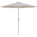 Meridian Fiji Beige Fabric / Teak Aluminum Patio Umbrella with Base Sets IMAGE 3