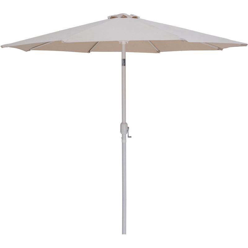 Meridian Fiji Beige Fabric / Teak Aluminum Patio Umbrella with Base Sets IMAGE 3
