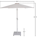 Meridian Fiji Beige Fabric / Matte White Aluminum Patio Umbrella with Base Sets IMAGE 19