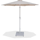 Meridian Fiji Beige Fabric / Matte White Aluminum Patio Umbrella with Base Sets IMAGE 1