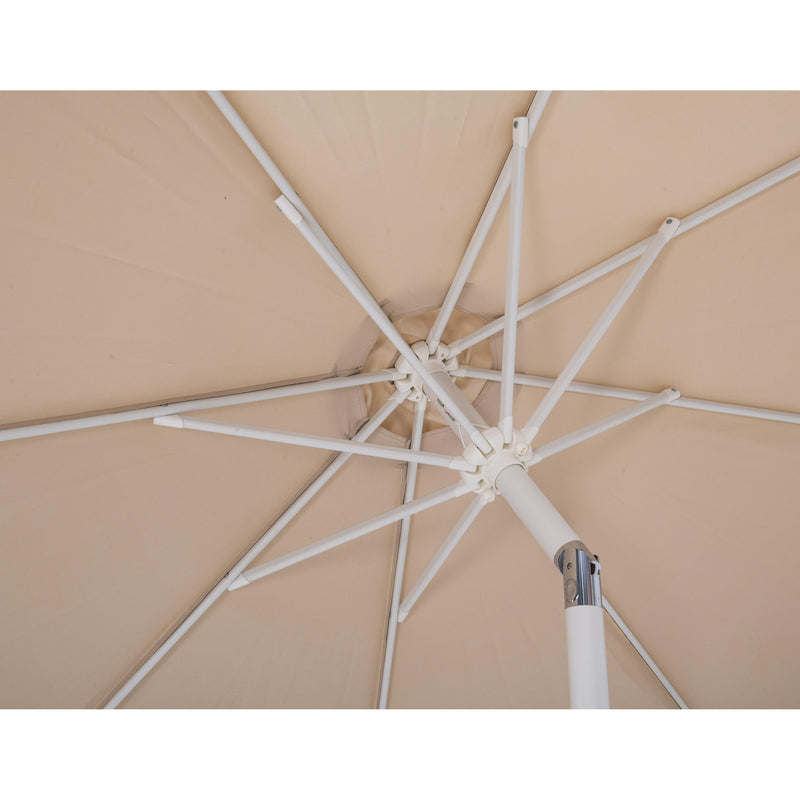Meridian Fiji Beige Fabric / Matte Black Aluminum Patio Umbrella with Base Sets IMAGE 14