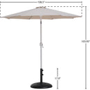 Meridian Fiji Beige Fabric / Matte Black Aluminum Patio Umbrella with Base Sets IMAGE 16