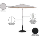 Meridian Fiji Beige Fabric / Matte Black Aluminum Patio Umbrella with Base Sets IMAGE 17