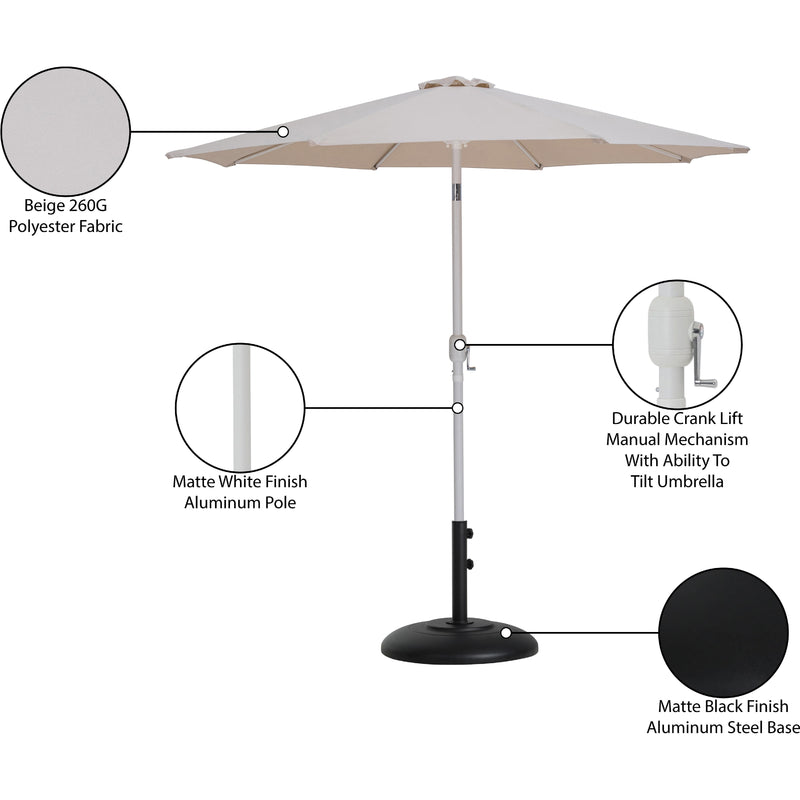 Meridian Fiji Beige Fabric / Matte Black Aluminum Patio Umbrella with Base Sets IMAGE 17