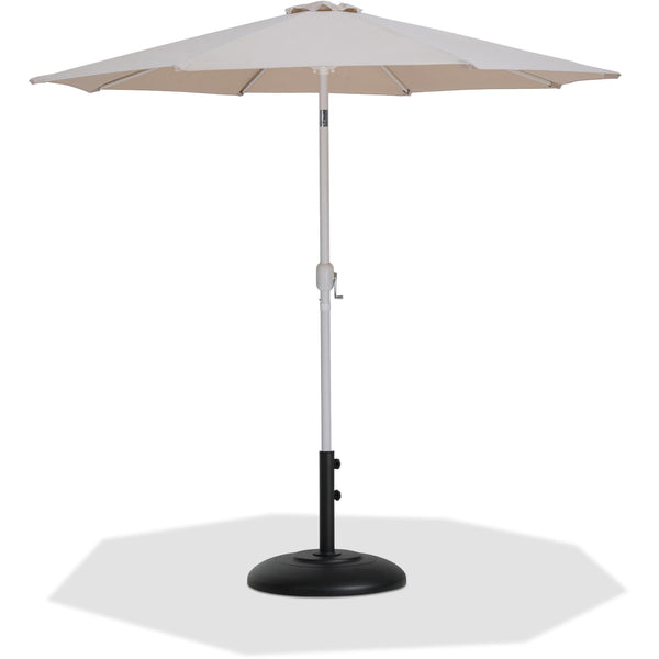 Meridian Fiji Beige Fabric / Matte Black Aluminum Patio Umbrella with Base Sets IMAGE 1