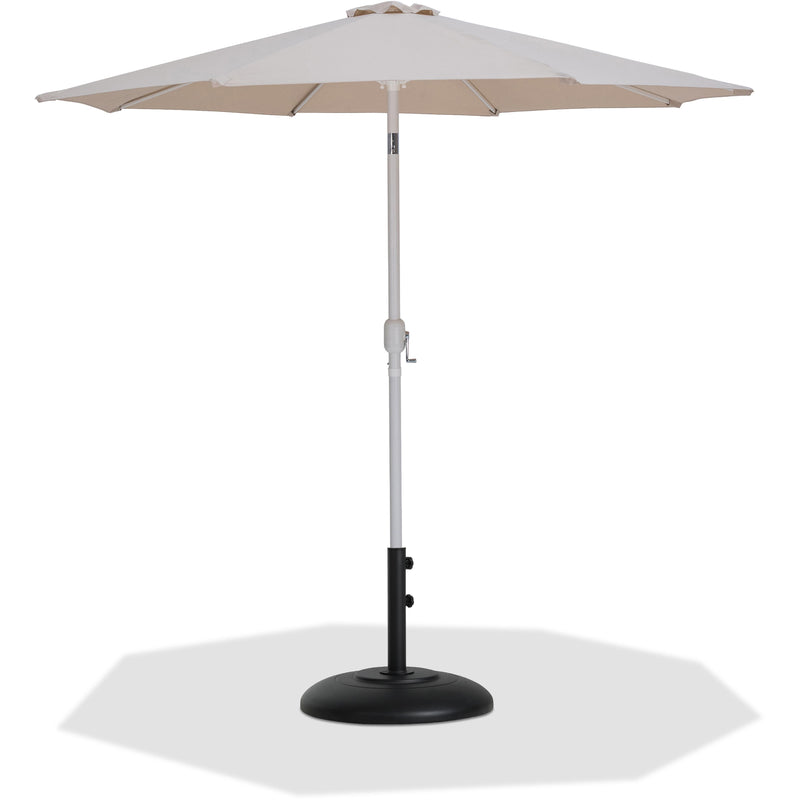 Meridian Fiji Beige Fabric / Matte Black Aluminum Patio Umbrella with Base Sets IMAGE 1
