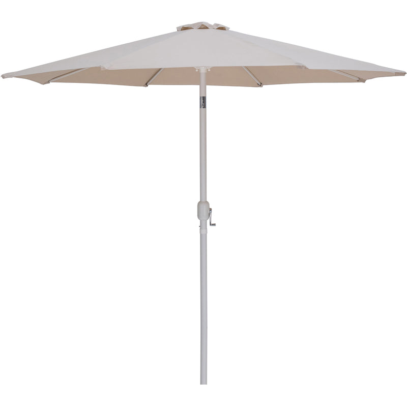 Meridian Fiji Beige Fabric / Matte Black Aluminum Patio Umbrella with Base Sets IMAGE 3