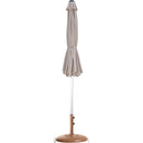 Meridian Fiji Beige Fabric / Teak Aluminum Patio Umbrella with Base Sets IMAGE 11