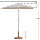 Meridian Fiji Beige Fabric / Teak Aluminum Patio Umbrella with Base Sets IMAGE 16