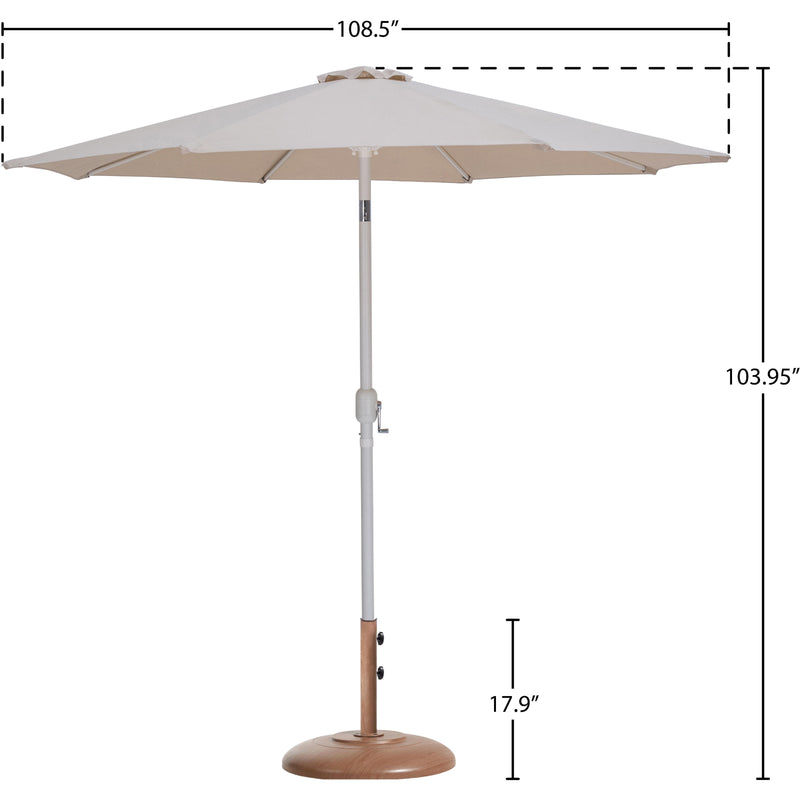 Meridian Fiji Beige Fabric / Teak Aluminum Patio Umbrella with Base Sets IMAGE 16