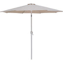 Meridian Fiji Beige Fabric / Teak Aluminum Patio Umbrella with Base Sets IMAGE 3