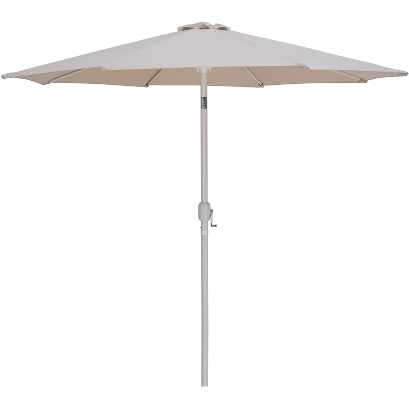 Meridian Fiji Beige Fabric / Teak Aluminum Patio Umbrella with Base Sets IMAGE 3