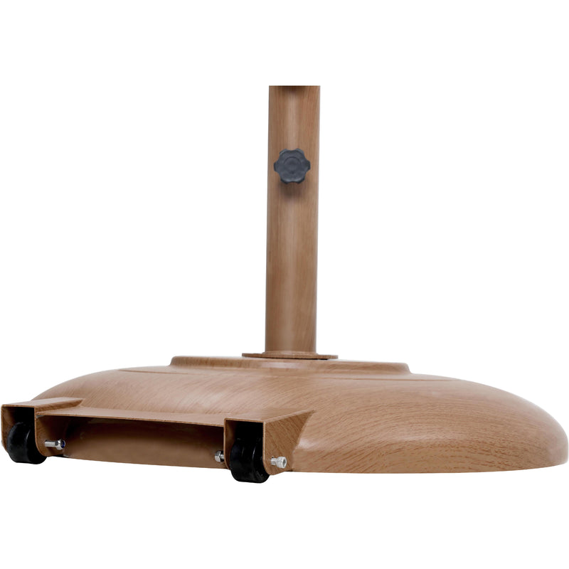 Meridian Fiji Beige Fabric / Teak Aluminum Patio Umbrella with Base Sets IMAGE 7