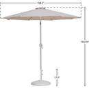 Meridian Fiji Beige Fabric / Matte White Aluminum Patio Umbrella with Base Sets IMAGE 16